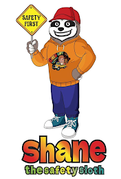 SHANE THE SAFETY SLOTH SAFETY FIRST SIREN SAFE TRANSPORTATION logo