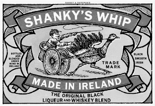 SHANKY'S WHIP MADE IN IRELAND BOTTLED AND BLENDED UNDER BOND IN IRELAND BLACK SMOOTH IRISH THE ORIGINAL BLACK LIQUEUR AND WHISKEY BLEND SHANKY & SHIREMAN'S logo