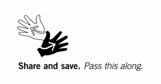 SHARE AND SAVE. PASS THIS ALONG. logo