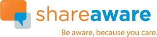 SHAREAWARE BE AWARE, BECAUSE YOU CARE. logo