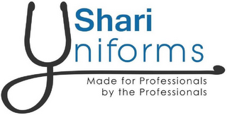SHARI UNIFORMS MADE FOR PROFESSIONALS BY THE PROFESSIONALS logo