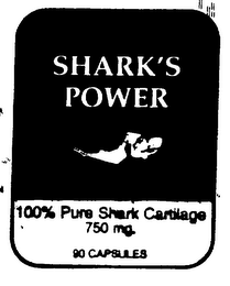 SHARK'S POWER 100% PURE SHARK CARTILAGE 750 MG 90 CAPSULES logo