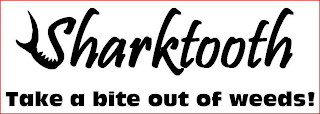 SHARKTOOTH TAKE A BITE OUT OF WEEDS! logo