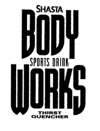 SHASTA BODY WORKS SPORTS DRINK THIRST QUENCHER logo