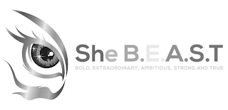 SHE B.E.A.S.T BOLD, EXTRAORDINARY, AMBITIOUS, STRONG AND TRUE logo