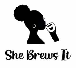 SHE BREWS IT logo