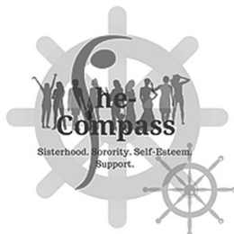 SHE- COMPASS SISTERHOOD. SORORITY. SELF-ESTEEM. SUPPORT. logo