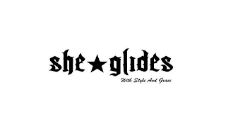 SHE GLIDES WITH STYLE AND GRACE logo