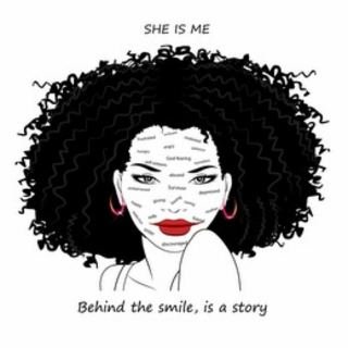 SHE IS ME BEHIND THE SMILE, IS A STORY logo