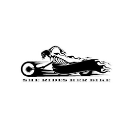 SHE RIDES HER BIKE logo