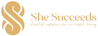 SHE SUCCEEDS ELEVATED CONFIDENCE FOR SUCCESSFUL LIVING logo