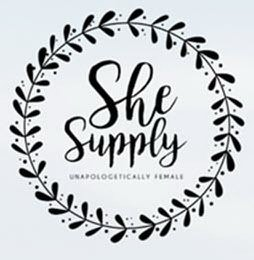 SHE SUPPLY UNAPOLOGETICALLY FEMALE logo