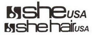 SHE USA SHE HAIR USA logo