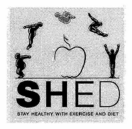 SHED STAY HEALTHY WITH EXERCISE AND DIET logo
