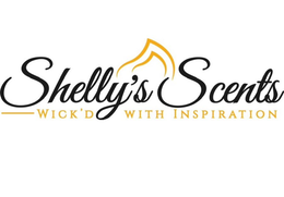 SHELLY'S SCENTS    WICK'D WITH INSPIRATION logo