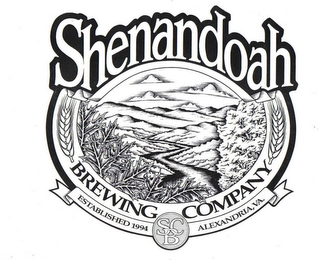 SHENANDOAH BREWING COMPANY SBC ESTABLISHED 1994 ALEXANDRIA, VA logo