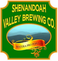 SHENANDOAH VALLEY BREWING CO. MATERA PRO POPULAS logo