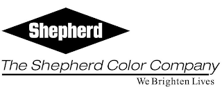 SHEPHERD THE SHEPHERD COLOR COMPANY WE BRIGHTEN LIVES logo