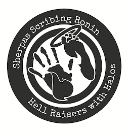SHERPAS SCRIBING RONIN HELL RAISERS WITH HALOS logo