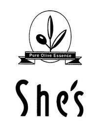SHE'S PURE OLIVE ESSENCE logo