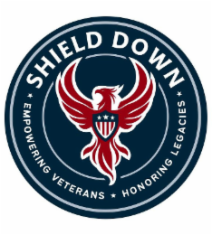 SHIELD DOWN EMPOWERING VETERANS HONORING LEGACIES logo