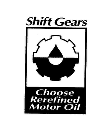 SHIFT GEARS CHOOSE REREFINED MOTOR OIL logo