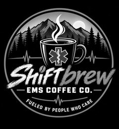 SHIFTBREW EMS COFFEE CO. FUELED BY PEOPLE WHO CARE logo