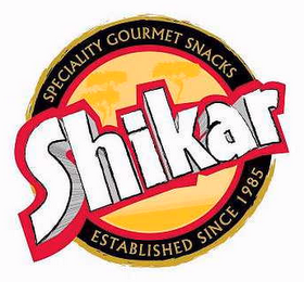 SHIKAR SPECIALITY GOURMET SNACKS ESTABLISHED SINCE 1985 logo