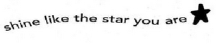 SHINE LIKE THE STAR YOU ARE logo