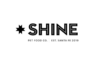 SHINE PET FOOD CO. EST. SANTA FE 2010 logo