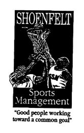 SHOENFELT SPORTS MANAGEMENT "GOOD PEOPLE WORKING TOWARD A COMMON GOAL" logo