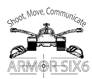 SHOOT, MOVE, COMMUNICATE ARMOR SIX 6 logo