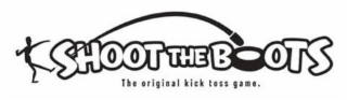 SHOOT THE BOOTS THE ORIGINAL KICK TOSS GAME. logo