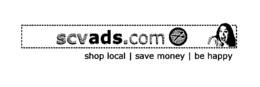 SHOP LOCAL | SAVE MONEY | BE HAPPY SCVADS.COM logo