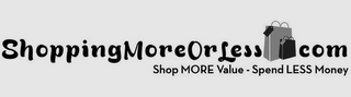 SHOPPINGMOREORLESS.COM SHOP MORE VALUE - SPEND LESS MONEY logo