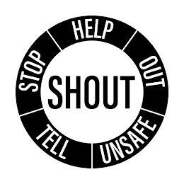 SHOUT STOP HELP OUT UNSAFE TELL logo