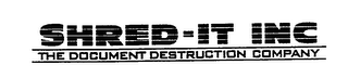 SHRED-IT INC THE DOCUMENT DESTRUCTION COMPANY logo