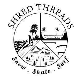 SHRED THREADS SNOW · SKATE · SURF logo