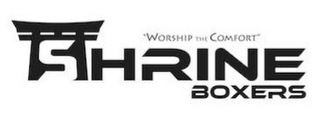 SHRINE BOXERS "WORSHIP THE COMFORT" logo