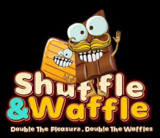 SHUFFLE & WAFFLE DOUBLE THE PLEASURE, DOUBLE THE WAFFLES logo