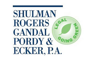 SHULMAN ROGERS GANDAL PORDY & ECKER, P.A. LEGAL GOING GREEN logo