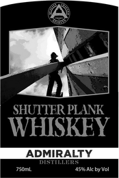 SHUTTER PLANK WHISKEY ADMIRALTY DISTILLERS QUALITY CRAFTED SPIRITS logo