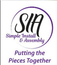 SIA SIMPLE INSTALL & ASSEMBLY PUTTING THE PIECES TOGETHER logo