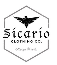 SICARIO CLOTHING CO., ALWAYS PROPER logo
