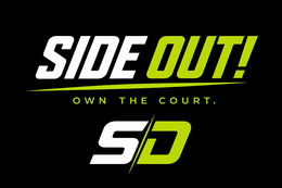 SIDE OUT! OWN THE COURT. SD logo