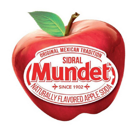 SIDRAL MUNDET SINCE 1902 ORIGINAL MEXICAN TRADITION NATURALLY FLAVORED APPLE SODA logo