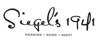 SIEGEL'S 1941 MORNING · NOON · NIGHT logo