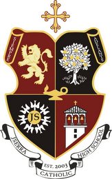 SIEMPRE ADELANTE JS JSERRA CATHOLIC HIGH SCHOOL EST. 2003 logo