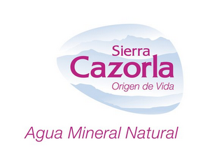 SIERRA CAZORLA ORIGEN DE VIDA AGUA MINERAL NATURAL logo