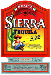 SIERRA TEQUILA SILVER MEXICO JALISCO MEXICO ELABORADO DE AGAVE AZUL HECHO EN MEXICO IMPORTED logo